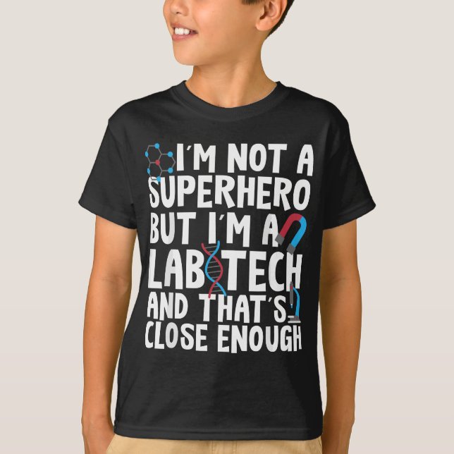 Camiseta Superhéroe Lab Tech Lab Técnico Laboratorio Geek (Anverso)