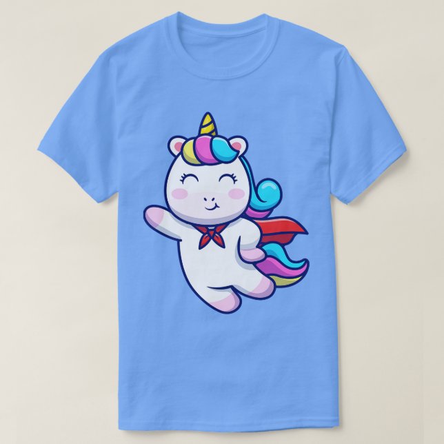 Camiseta Superhéroe lindo Unicornio volando (Diseño del anverso)