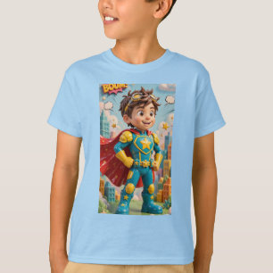 Camiseta Superhéroe Original Adorable Niño con Capa 3D Ver