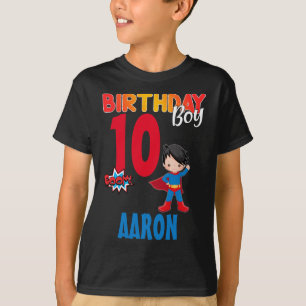 Camiseta Superhéroe Personalizado colorido de cumpleaños