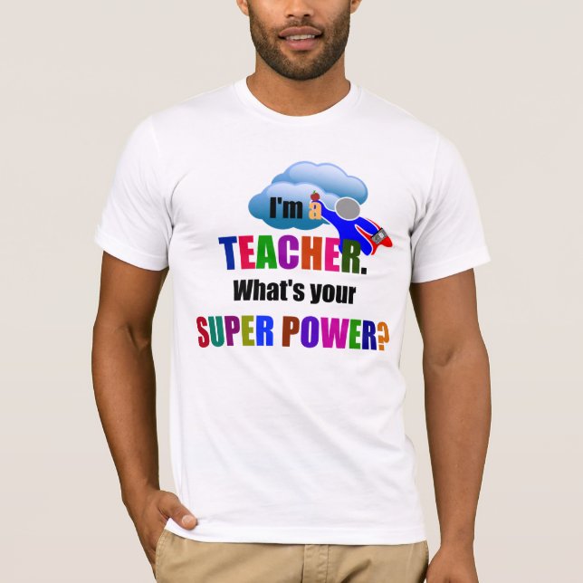 Camiseta Superhéroe Teacher T-Shirt (Anverso)