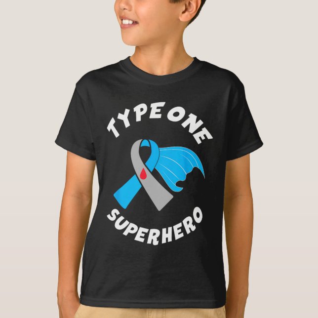 Camiseta Superhéroe tipo 1 Concienciación sobre la diabetes (Anverso)