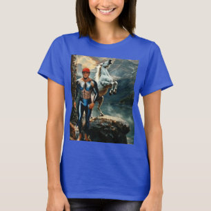 Camiseta Superhéroe y caballo blanco