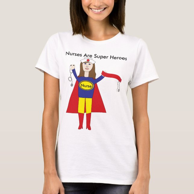 Camiseta Superhéroes de enfermeras (Brunette) (Anverso)