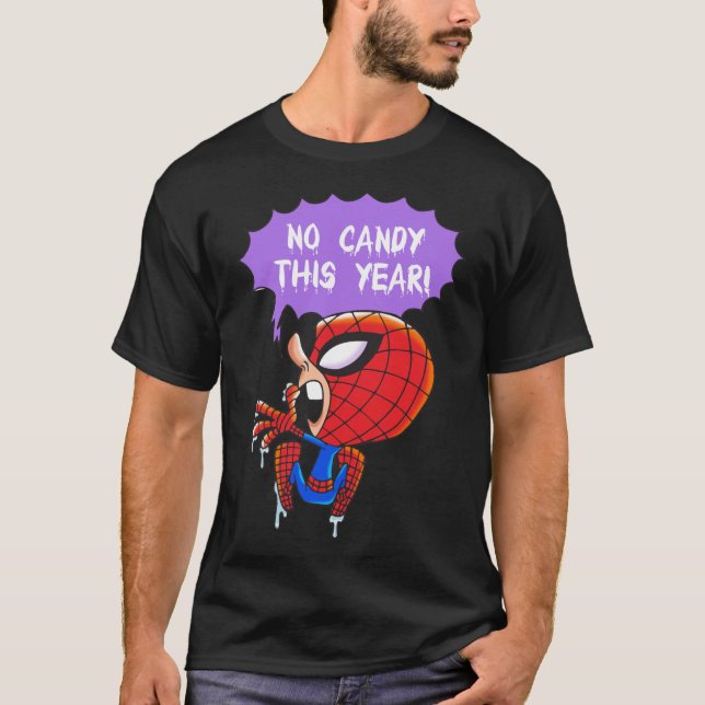 Camiseta Superheroína atrapada en la pared sin caramelos es (Anverso)