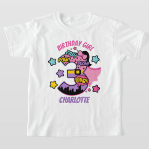Camiseta Superheroína Chica de tercer cumpleaños 3 superChi