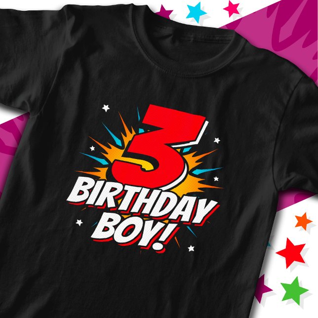 Camiseta Superheroína de 3 años niño cumpleaños tercer cump (Subido por el creador)