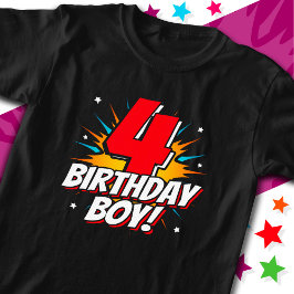 Camiseta Superheroína de 4 años niño cumpleaños 4 cumpleaño
