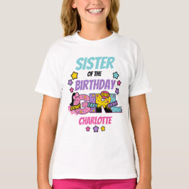 Camiseta Superheroína hermana del superChica de cumpleaños