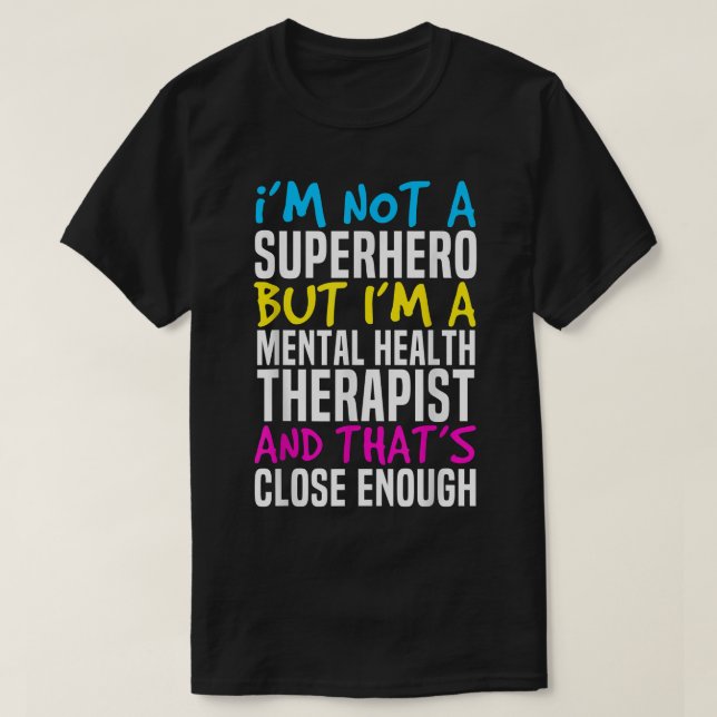 Camiseta Superheroína Mental Mental Health Therapeness Awar (Diseño del anverso)