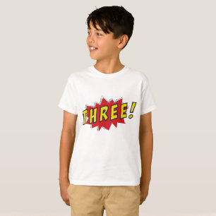 Camiseta Superheroína niños de tres años de edad fiesta