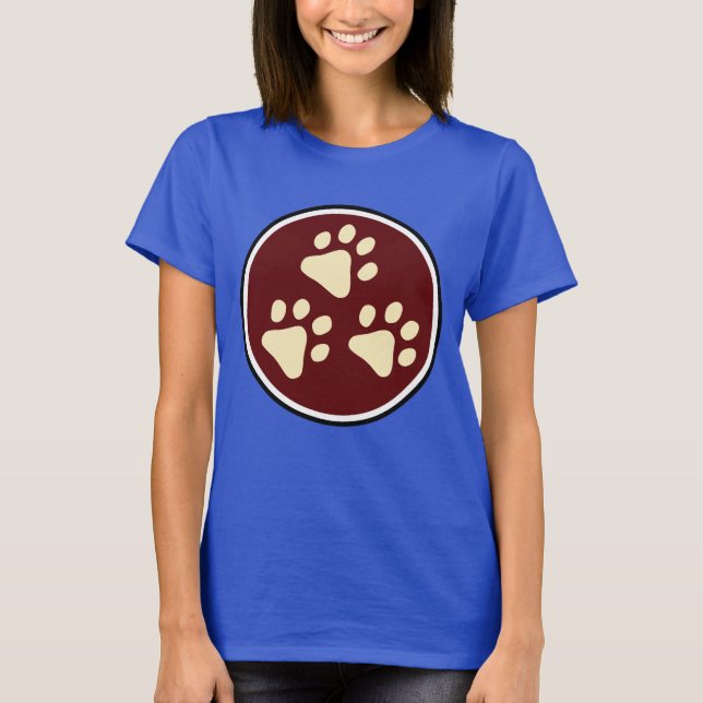 Camiseta Superheroína T Tripawds 3-Paw (Oscuro femenino) (Anverso)