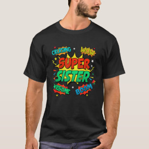 Camiseta Superheroína: Vestido de hermana de historieta fem