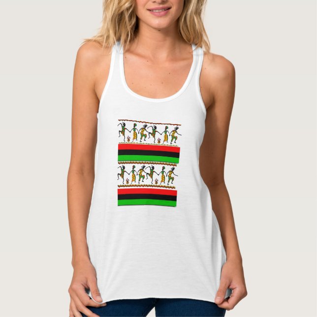 camiseta superior de tanque africano para mujeres (Anverso)