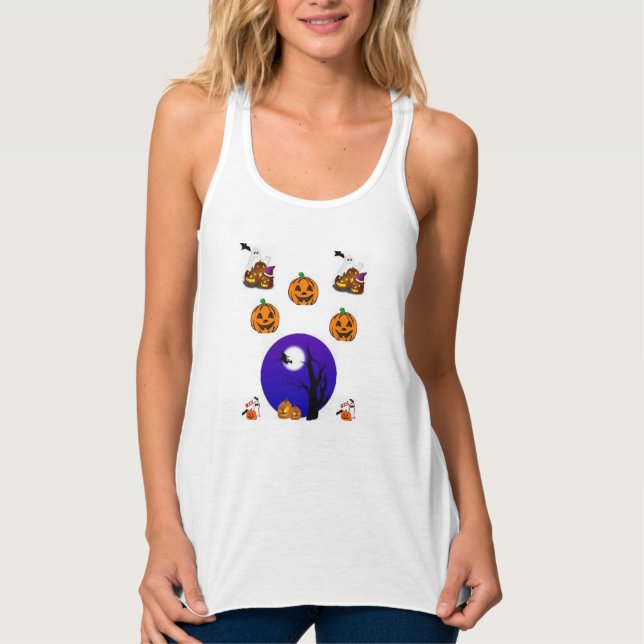 camiseta superior del tanque de halloween para muj (Anverso)