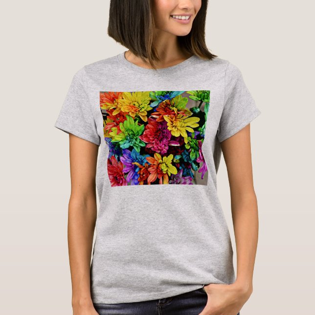 Camiseta Superior multicolor con flores (Anverso)