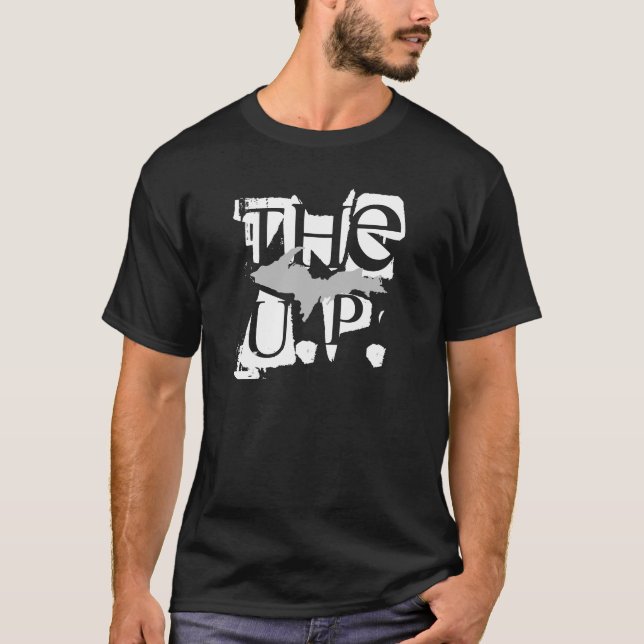 Camiseta superior negra de la península "Del U.P. (Anverso)