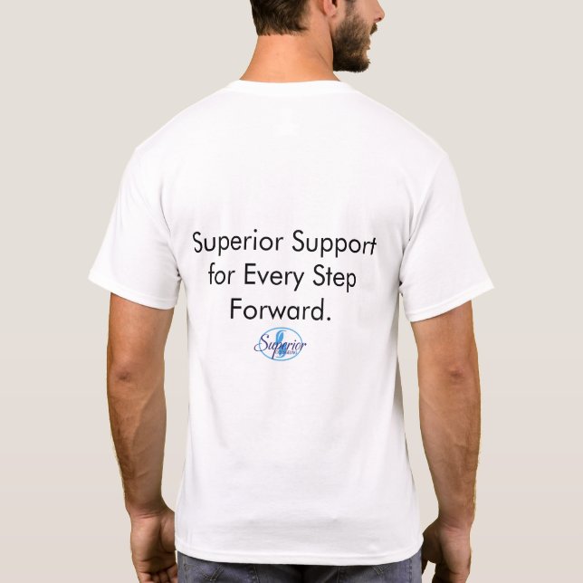 Camiseta “Superior Support for Every Step Forward.” (Reverso)