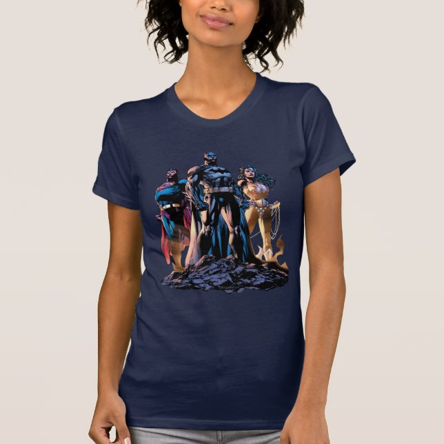 Camiseta Superman, Batman y la Trinidad de la Mujer Maravil (Anverso)