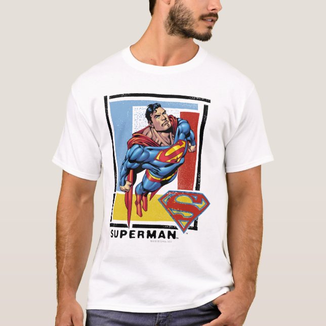Camiseta Superman con fondo colorido (Anverso)