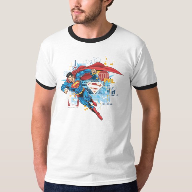 Camiseta Superman - Detengan el mal (Anverso)