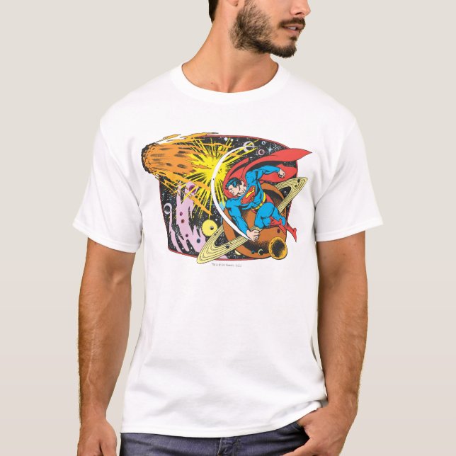 Camiseta Superman en el espacio (Anverso)