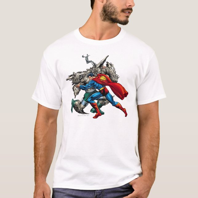 Camiseta Superman lucha contra el enemigo (Anverso)