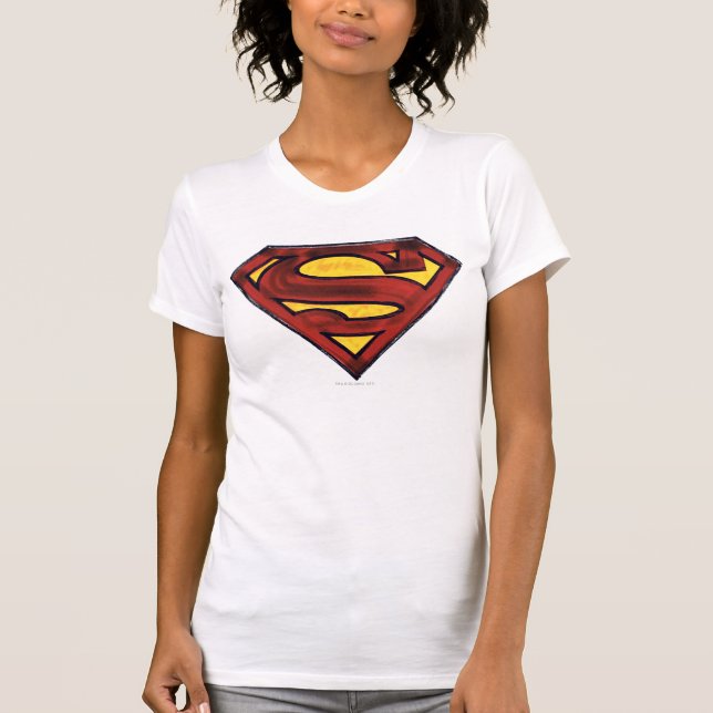 Camiseta Superman S-Shield | Darkened Red Logo (Anverso)