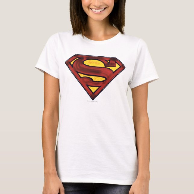 Camiseta Superman S-Shield | Darkened Red Logo (Anverso)