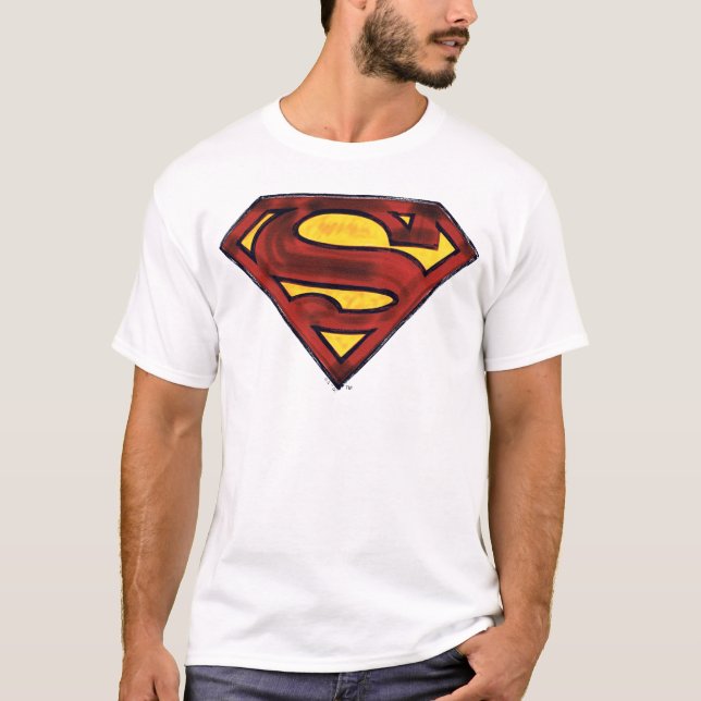 Camiseta Superman S-Shield | Darkened Red Logo (Anverso)