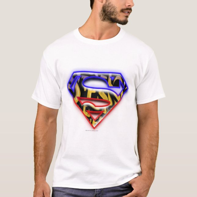 Camiseta Superman S-Shield | Logo de Graffiti morado-rojo (Anverso)
