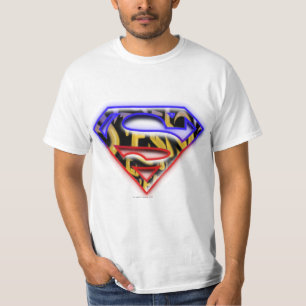 Camiseta Superman S-Shield   Logo de Graffiti morado-rojo