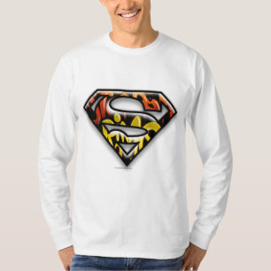 Camiseta Superman S-Shield Logo de graffiti negro