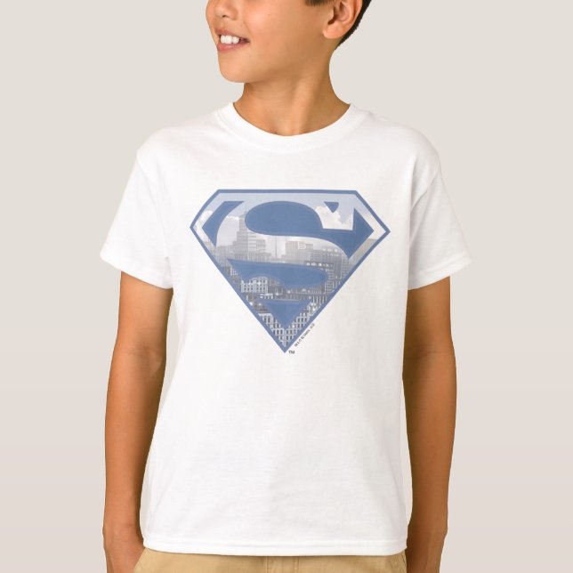 Camiseta Superman S-Shield | Logo de la Ciudad Azul claro (Anverso)