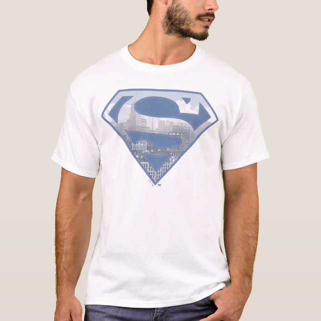 Camiseta Superman S-Shield | Logo de la Ciudad Azul claro (Anverso)