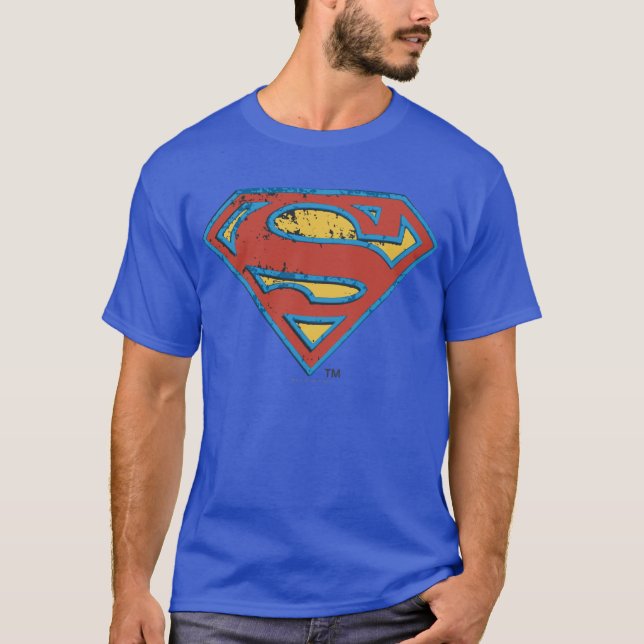 Camiseta Superman S-Shield | Logotipo de desenfoque azul (Anverso)