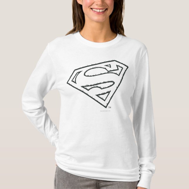 Camiseta Superman S-Shield | Logotipo de grunge lateral (Anverso)