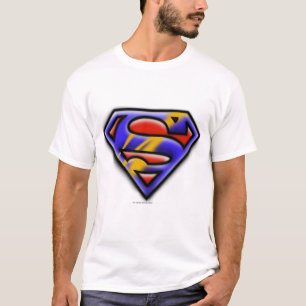 Camiseta Superman S-Shield Logotipo de pincel morado