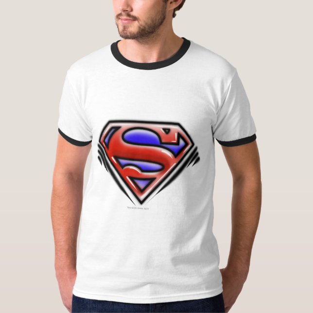 Camiseta Superman S-Shield | Logotipo del aerógrafo rojo (Anverso)