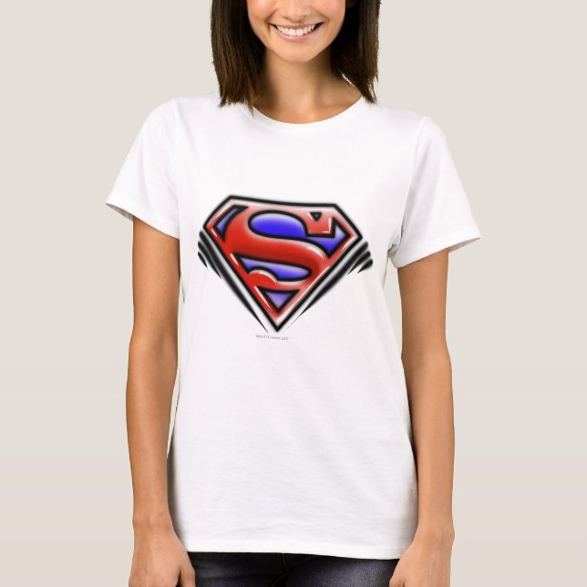 Camiseta Superman S-Shield | Logotipo del aerógrafo rojo (Anverso)