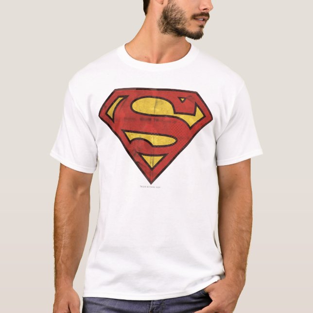 Camiseta Superman S-Shield | Logotipo Grunge (Anverso)