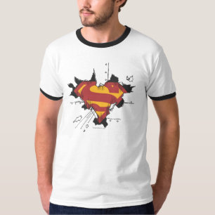 Camiseta Superman S-Shield   Logotipo Metalizado roto