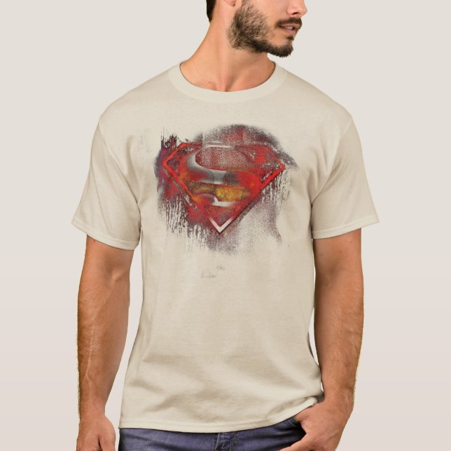 Camiseta Superman S-Shield | Logotipo pintado (Anverso)