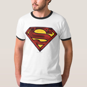 Camiseta Superman S-Shield   Logotipo rojo oscuro