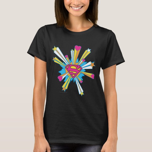 Camiseta Superman Stylized | Logo Rosa con corazón (Anverso)