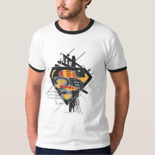 Camiseta Superman Stylized Logotipo de Powerlines