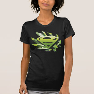 Camiseta Superman Stylized   Logotipo del Escudo Verde
