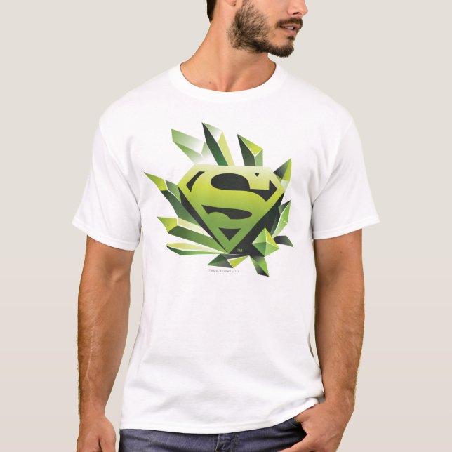Camiseta Superman Stylized | Logotipo del Escudo Verde (Anverso)