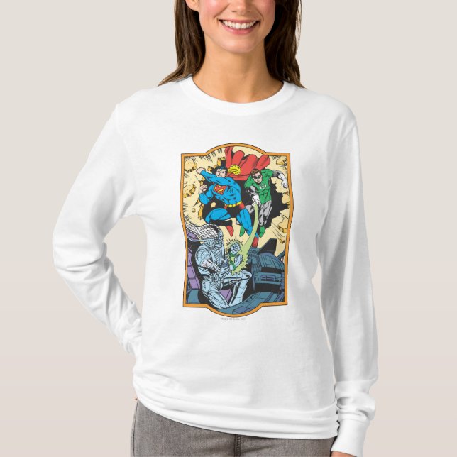 Camiseta Superman y Green Lantern en la lucha contra Braini (Anverso)