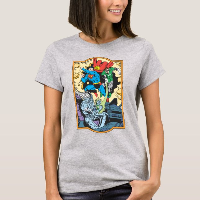 Camiseta Superman y Green Lantern en la lucha contra Braini (Anverso)